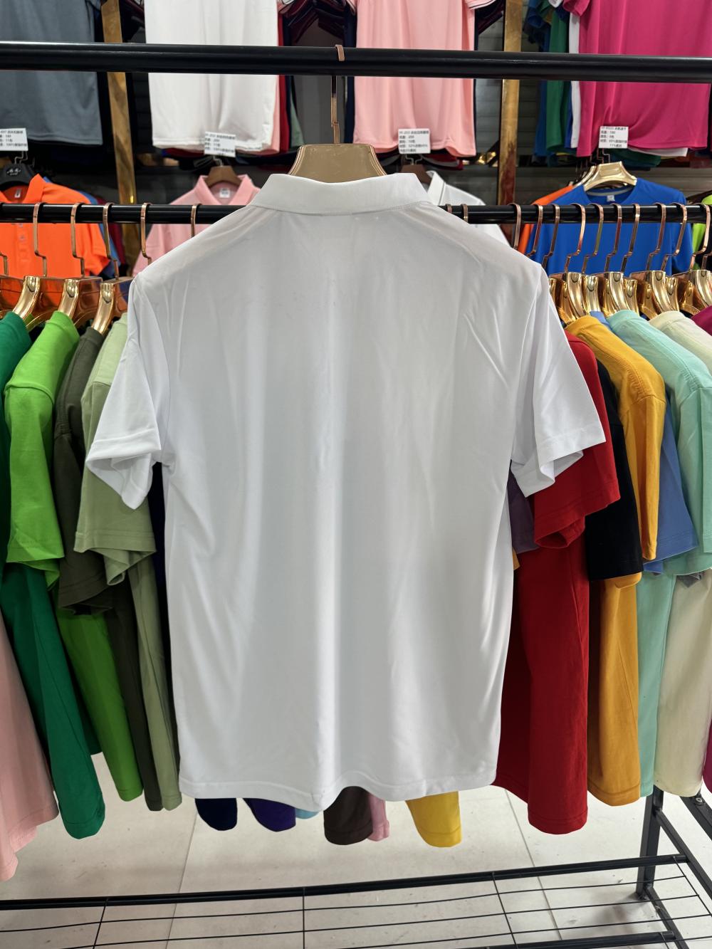 Ice silk mesh elastic cool cotton polo men's and women's same solid color lapel polo short-sleeved lapel polo imitation cotton advertising shirt Cultural shirt Men's casual advertising shirt light, breathable and comfortable detail image 20