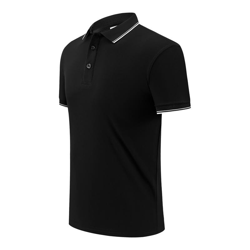 Impression Side-Collar Imitation Cotton Polo For Both Men And Women, Side-Collar Polo With Short Sleeves, Quick-Drying Advertising Shirt, Cultural Shirt, Men's Casual Style undefined