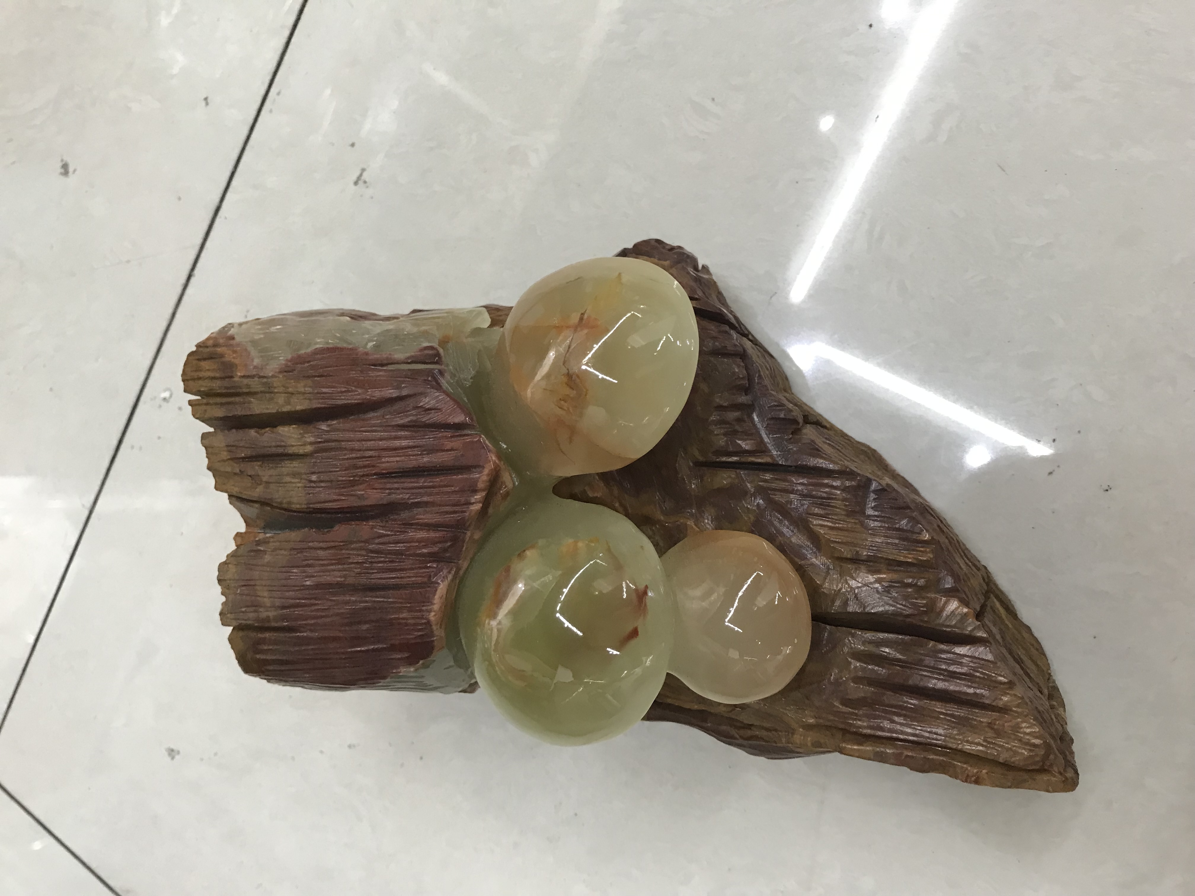 巴基斯坦玉石雕刻摆件#枯木逢春#巴玉#欣欣向荣