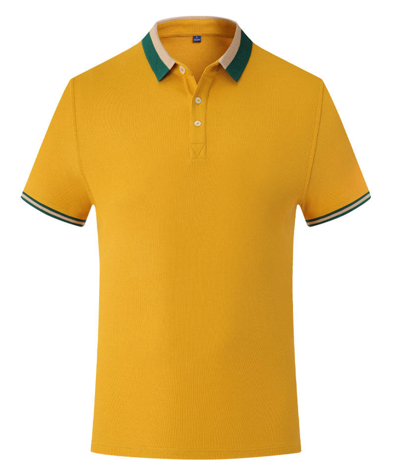 The King series lapel precision textured polo shirt for both men and women, color-matched lapel polo shirt, short-sleeved lapel polo advertising shirt, cultural shirt, men's casual advertising shirt, lightweight, breathable and comfortable Item Picture