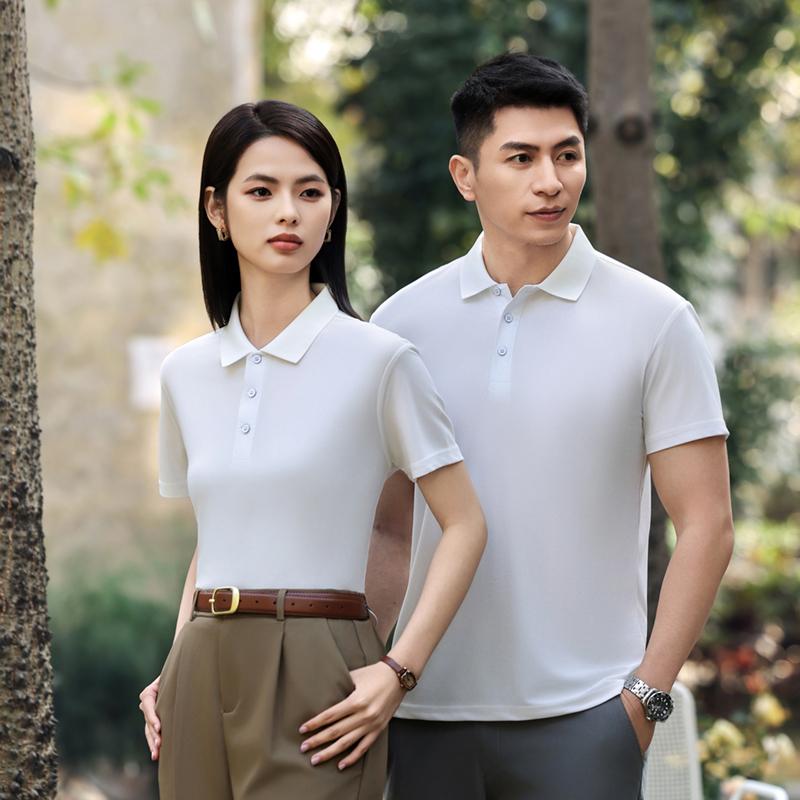 Recycled fiber premium Xiaozhu Di men's and women's same short-sleeved solid color lapel polo shirt, T-shirt, cultural shirt, comfortable, breathable, fashionable, casual and trendy base layer shirt is now available Item Picture