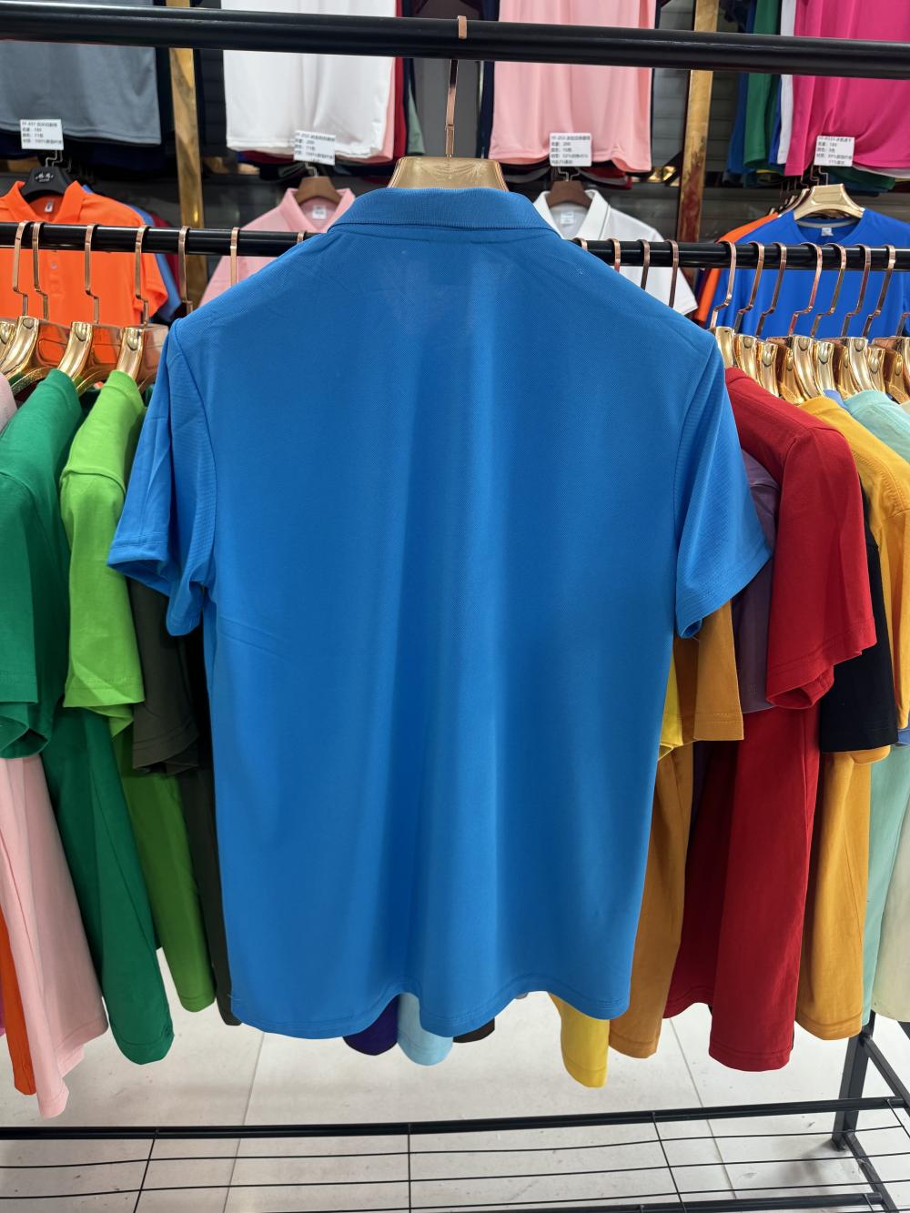 Ice silk mesh elastic cool cotton polo men's and women's same solid color lapel polo short-sleeved lapel polo imitation cotton advertising shirt Cultural shirt Men's casual advertising shirt light, breathable and comfortable detail image 16