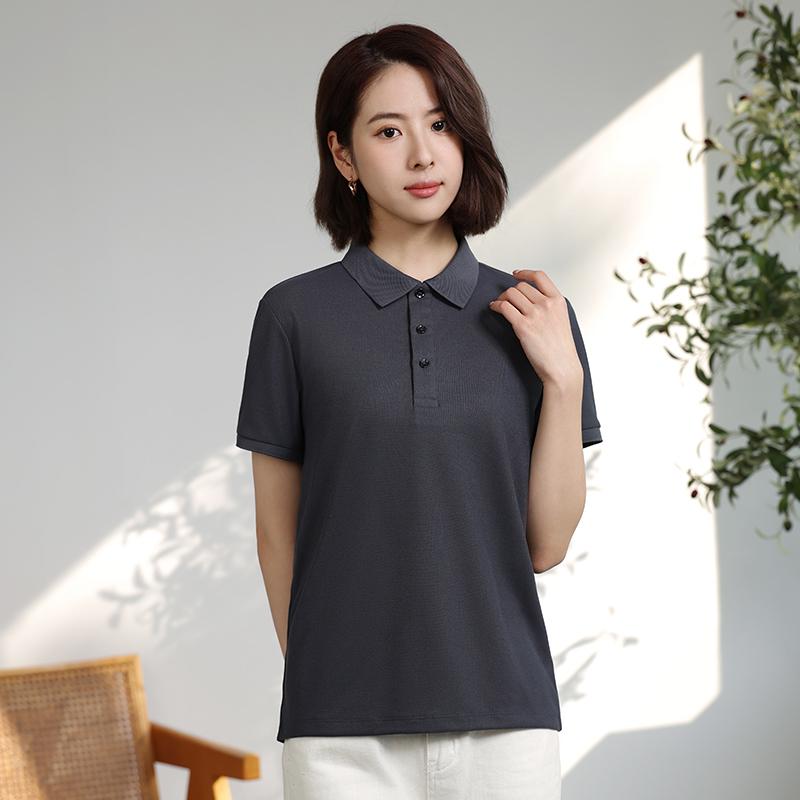 Dynamic pearl ground solid color lapel (Asia-Europe size) Fine imitation cotton polo for both men and women solid color lapel polo short-sleeved lapel polo quick-drying advertising shirt Cultural shirt men's casual style detail image 4