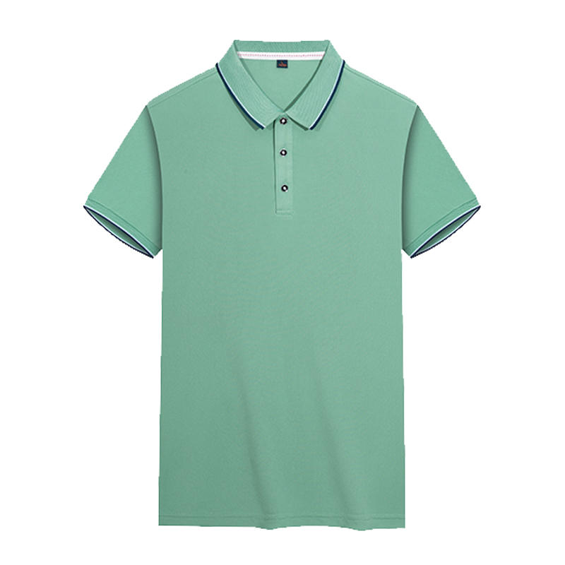 The New Cross-Border High-End Small-Neck Quick-Drying Two-Tone Short-Sleeved Polo Advertising Shirt With A Lapsed Collar For Both Men And Women Is Now Available. The Shirt Is Comfortable, Breathable, Fashionable, Casual And Trendy As A Base Layer details Picture