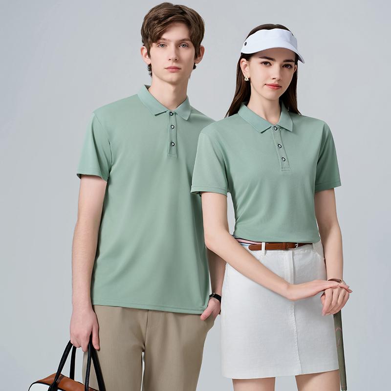 Loka cotton men's and women's same short-sleeved solid color lapel polo advertising shirt, cotton-like clothing, cultural shirt, advertising shirt, T-shirt, comfortable, breathable, casual and fashionable new style details Picture