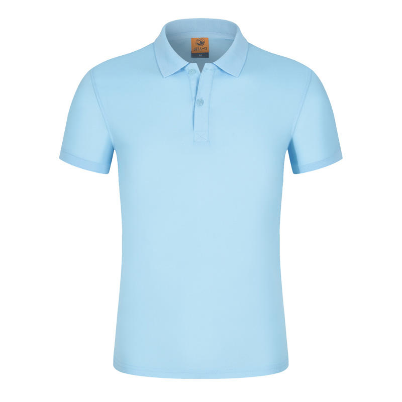 High-quality cotton-like polo shirt for both men and women, solid-color lapel polo short-sleeved lapel polo cotton-like advertising shirt, cultural shirt, men's casual advertising shirt, light, breathable and comfortable details Picture