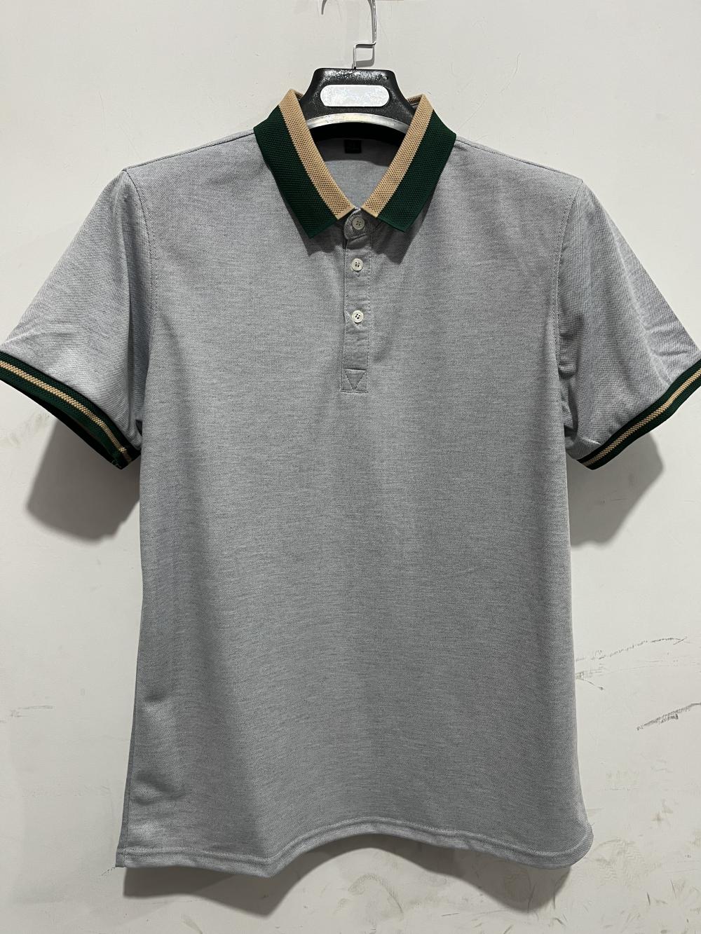 The King series lapel precision textured polo shirt for both men and women, color-matched lapel polo shirt, short-sleeved lapel polo advertising shirt, cultural shirt, men's casual advertising shirt, lightweight, breathable and comfortable detail image 15