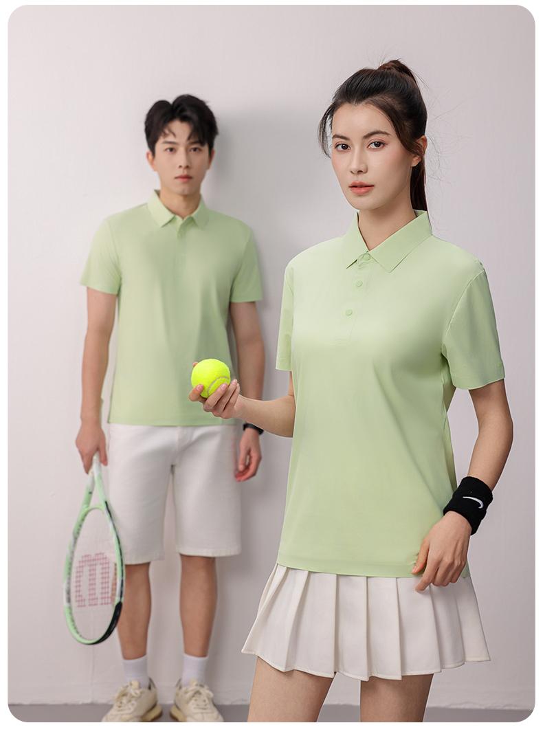 冰肤原纱防晒无痕翻领短袖广告衫翻领polo 文化衫时尚衣服 舒适透气休闲服饰新款