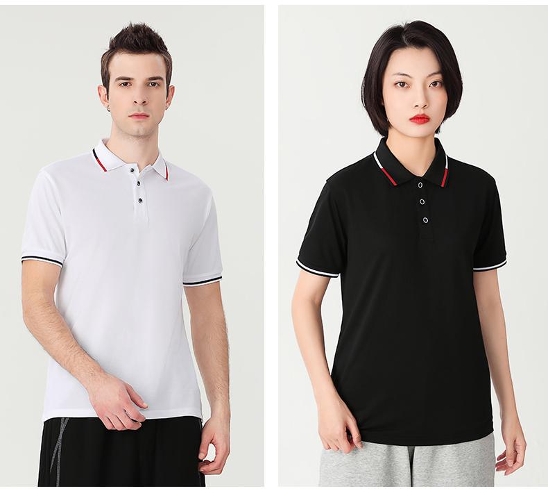 Cross-Border High-Elasticity Roca Cotton Polo With Hemmed Lapels, Imitation Cotton, Men's And Women's Matching Polo With Hemmed Lapels, Short-Sleeved Lapels, Quick-Drying Advertising Shirts, Cultural Shirts, Men's Casual Style details Picture
