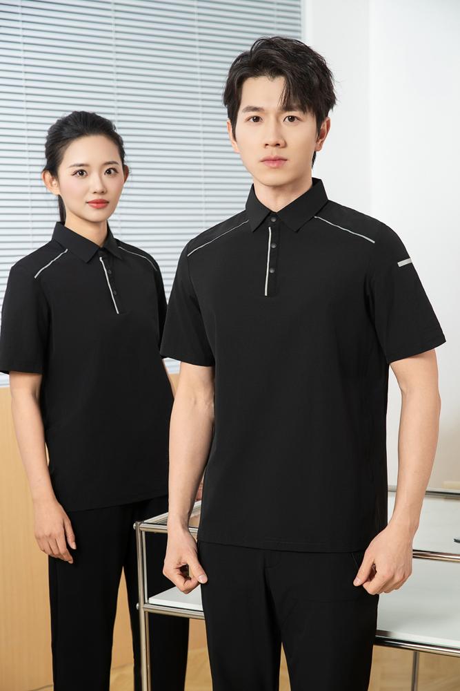 The new high-end workwear-style reflective stripe lapel plolo short-sleeved polo advertising shirt, cultural shirt, fashionable, casual, comfortable and breathable advertising shirt T-shirt is now available Application Scenario