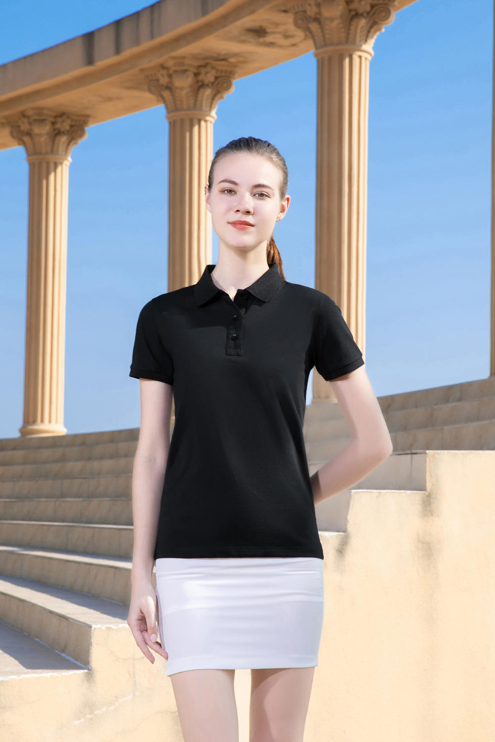 The wheat series of pure cotton lapel short-sleeved polo shirts for both men and women are fashionable, comfortable and breathable. The polo shirts come in a variety of styles and are now available detail image 6