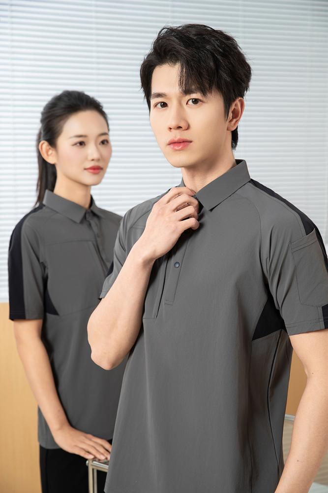 The new high-end workwear style structure lapel plolo short-sleeved polo advertising shirt, cultural shirt, fashionable, casual, comfortable and breathable advertising shirt T-shirt is now available detail image 18