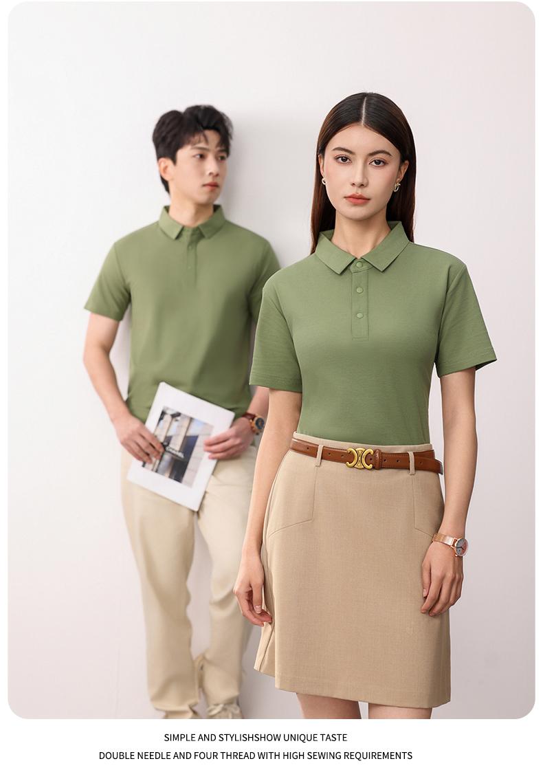 Dupont pearl cotton solid color seamless collar men's and women's same short-sleeved polo advertising shirt, cultural shirt, advertising shirt, T-shirt, trendy, comfortable and breathable new style Application Scenario