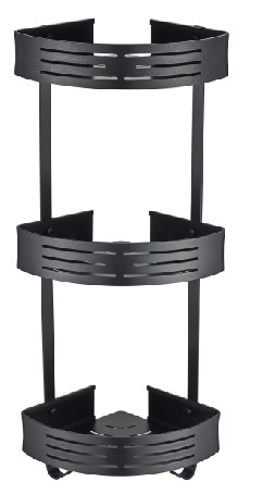 Double-layer aluminum natural color bathroom corner rack, bathroom storage wonder, space utilization shelf, rust-proof, durable and easy to install Specification image