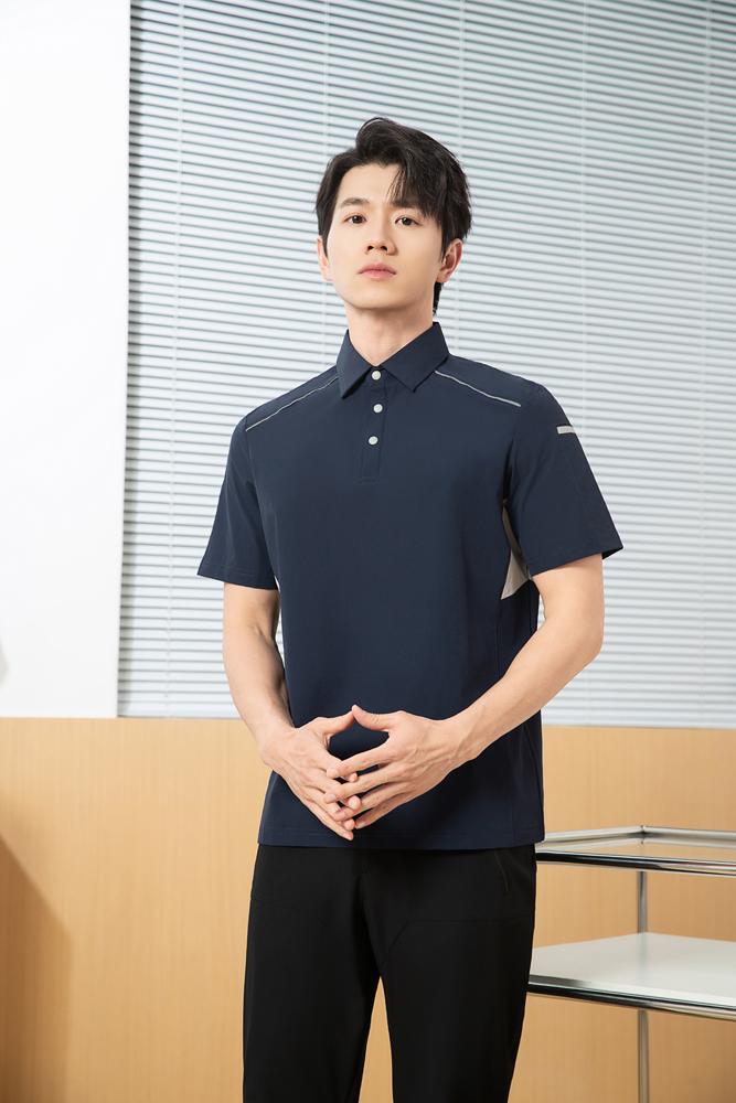 The new high-end workwear-style reflective stripe structure lapel plolo short-sleeved polo advertising shirt, cultural shirt, fashionable, casual, comfortable and breathable advertising shirt T-shirt is now available Item Picture