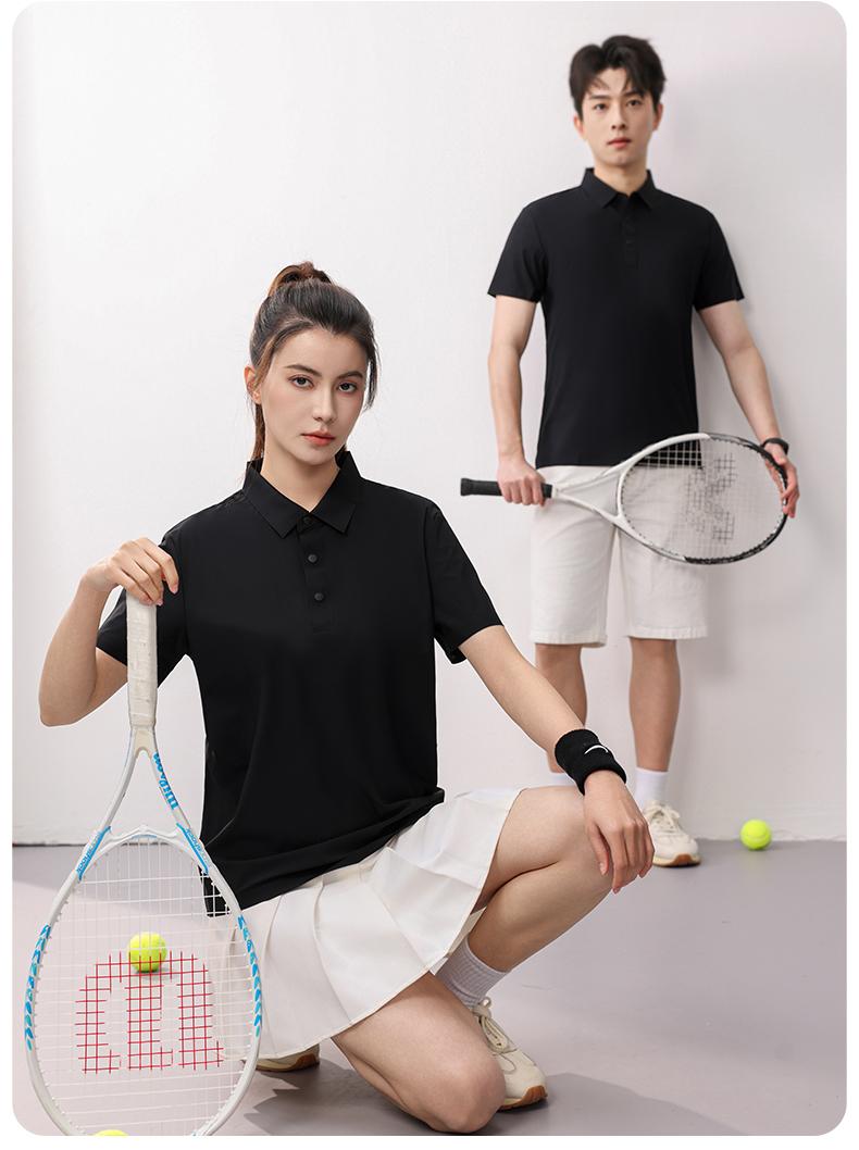 冰肤原纱防晒无痕翻领短袖广告衫翻领polo 文化衫时尚衣服 舒适透气休闲服饰新款详情图2