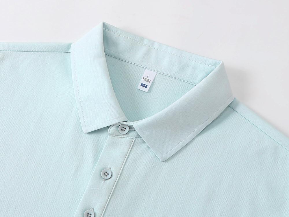 50-piece double-sided double-yarn mercerized Roman cotton solid color seamless lapel short-sleeved advertising shirt, lapel polo cultural shirt, fashionable clothing, comfortable and breathable casual wear new style detail image 8