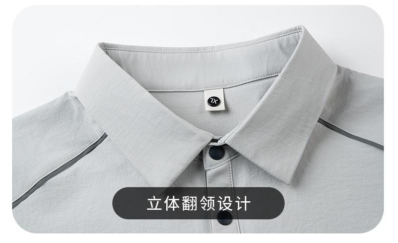 The new high-end workwear-style reflective stripe structure lapel plolo short-sleeved polo advertising shirt, cultural shirt, fashionable, casual, comfortable and breathable advertising shirt T-shirt is now available detail image 7