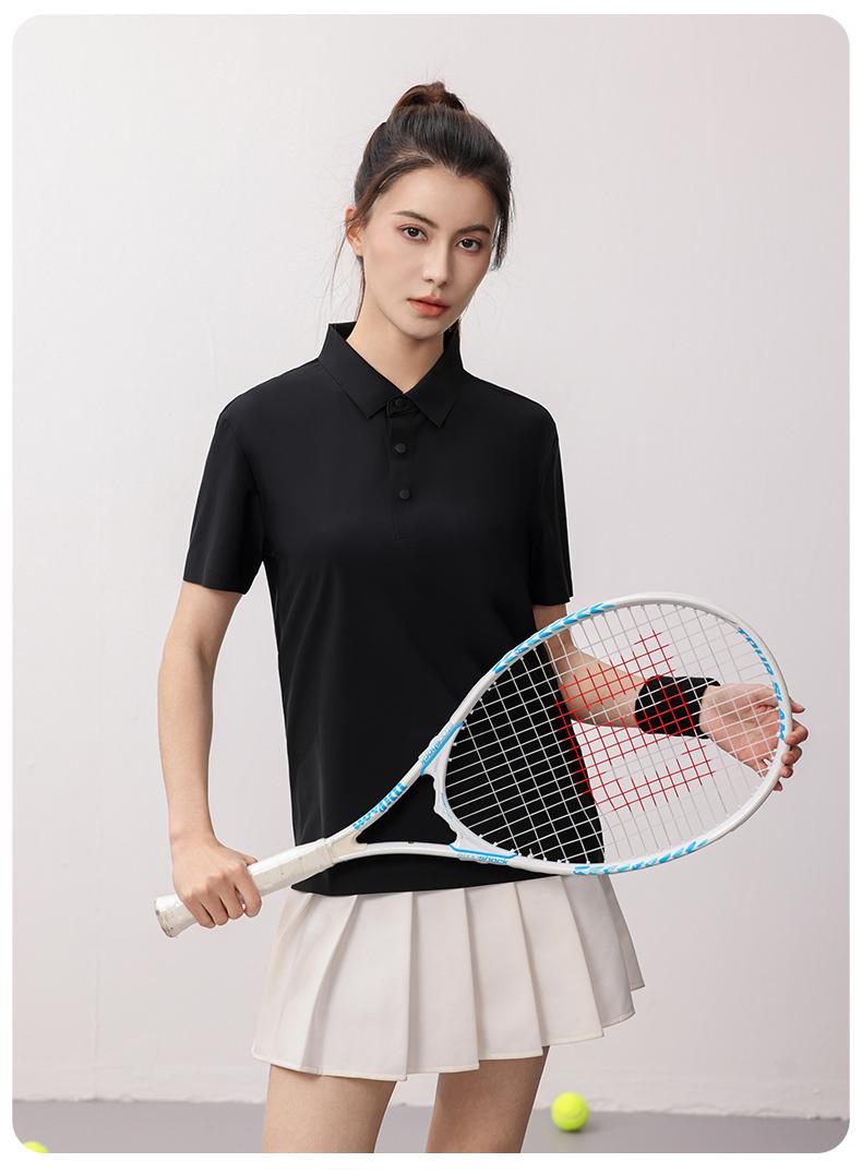 冰肤原纱防晒无痕翻领短袖广告衫翻领polo 文化衫时尚衣服 舒适透气休闲服饰新款详情图1