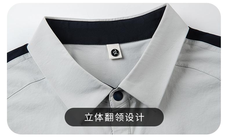 The new high-end workwear style structure lapel plolo short-sleeved polo advertising shirt, cultural shirt, fashionable, casual, comfortable and breathable advertising shirt T-shirt is now available detail image 7
