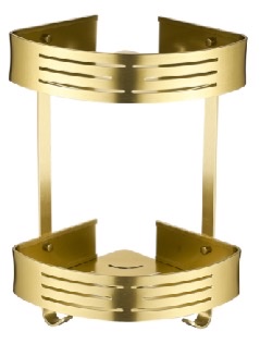 双层铝本色浴室转角架 卫生间收纳神器 空间利用置物架 防锈耐用方便安装