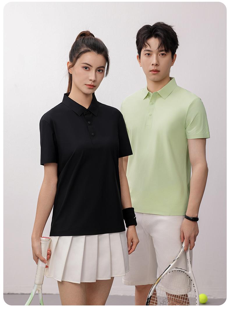 冰肤原纱防晒无痕翻领短袖广告衫翻领polo 文化衫时尚衣服 舒适透气休闲服饰新款详情图3