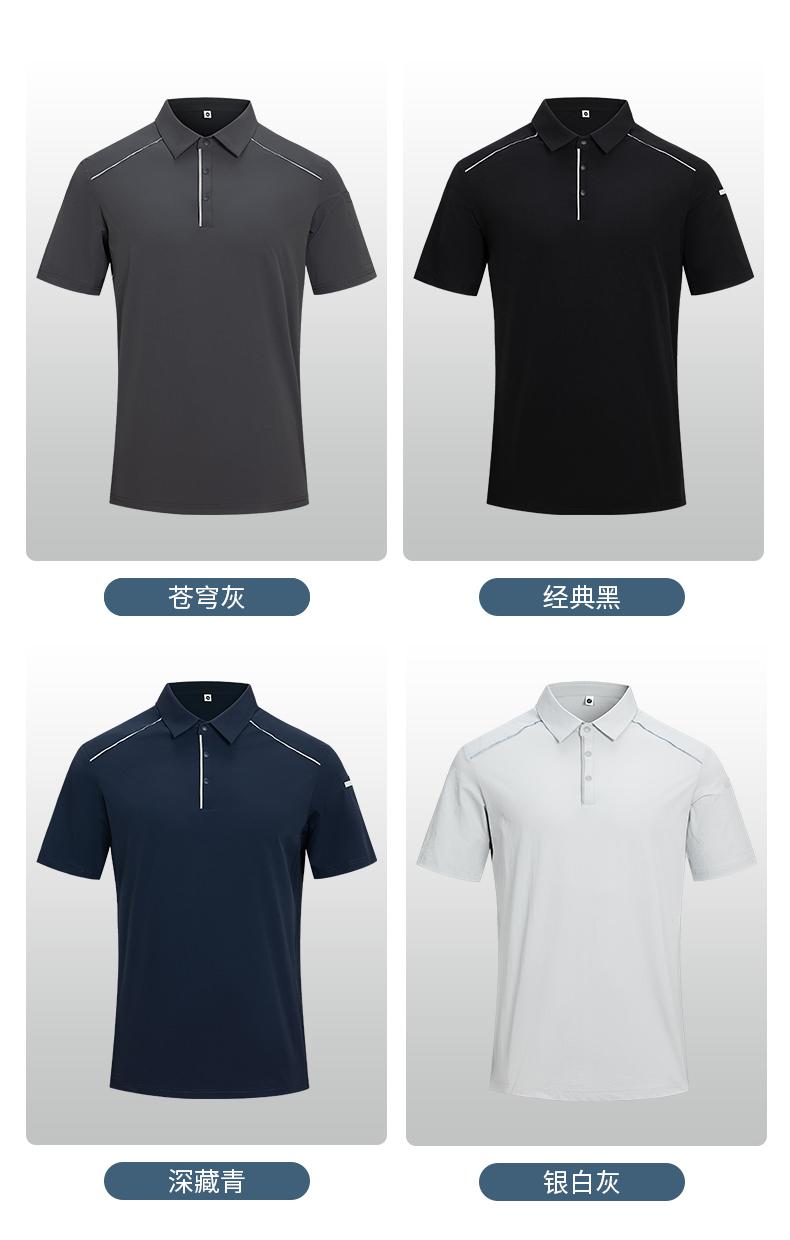 The new high-end workwear-style reflective stripe lapel plolo short-sleeved polo advertising shirt, cultural shirt, fashionable, casual, comfortable and breathable advertising shirt T-shirt is now available detail image 3