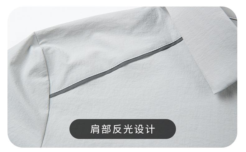 The new high-end workwear-style reflective stripe structure lapel plolo short-sleeved polo advertising shirt, cultural shirt, fashionable, casual, comfortable and breathable advertising shirt T-shirt is now available detail image 9