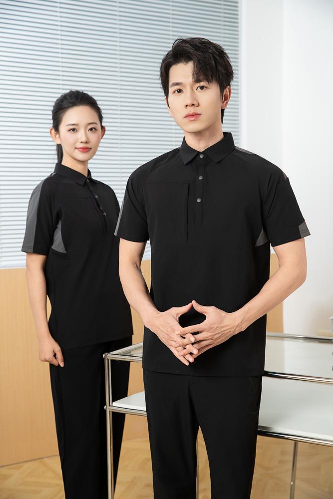 The new high-end workwear style structure lapel plolo short-sleeved polo advertising shirt, cultural shirt, fashionable, casual, comfortable and breathable advertising shirt T-shirt is now available Item Picture