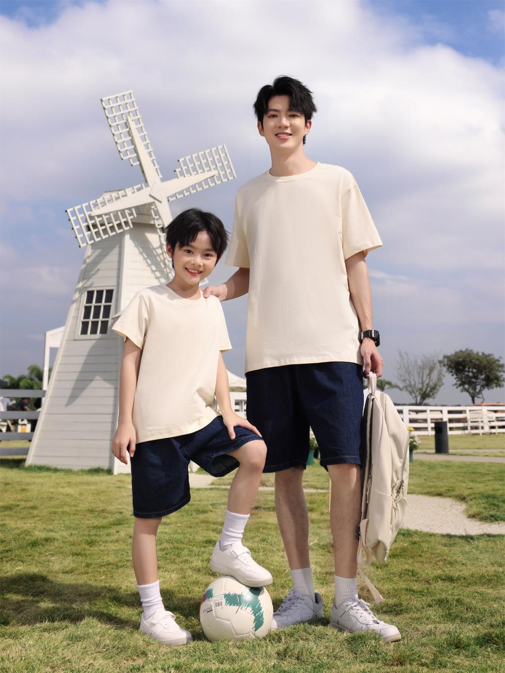 Children's clothing 240g/㎡ 100% Xinjiang long-staple cotton 7A antibacterial short-sleeved T-shirt Korean version children's clothing Children's T-shirt New short-sleeved fresh style fashionable children's clothing trend detail image 12