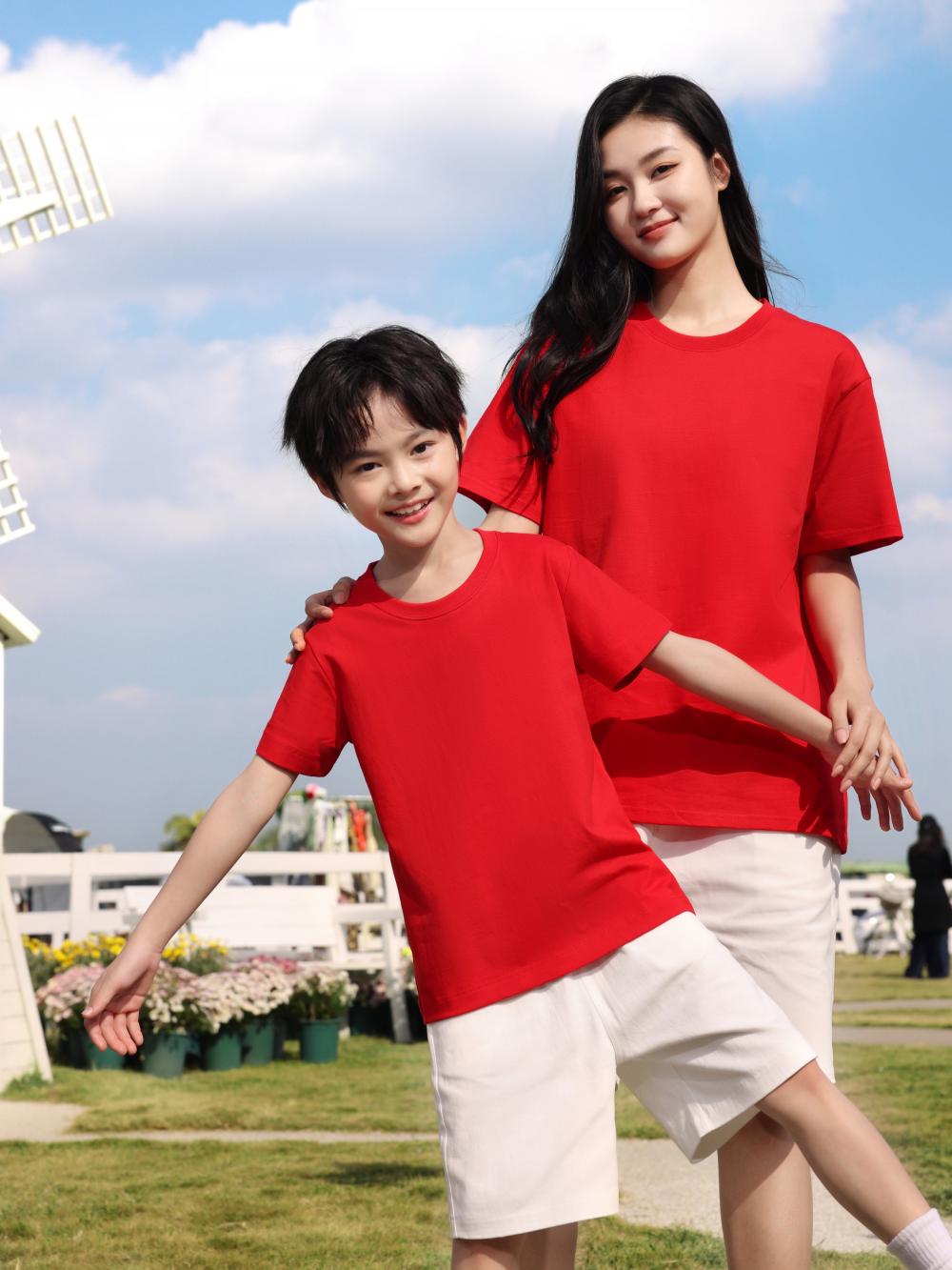 Children's clothing 240g/㎡ 100% Xinjiang long-staple cotton 7A antibacterial short-sleeved T-shirt Korean version children's clothing Children's T-shirt New short-sleeved fresh style fashionable children's clothing trend detail image 11