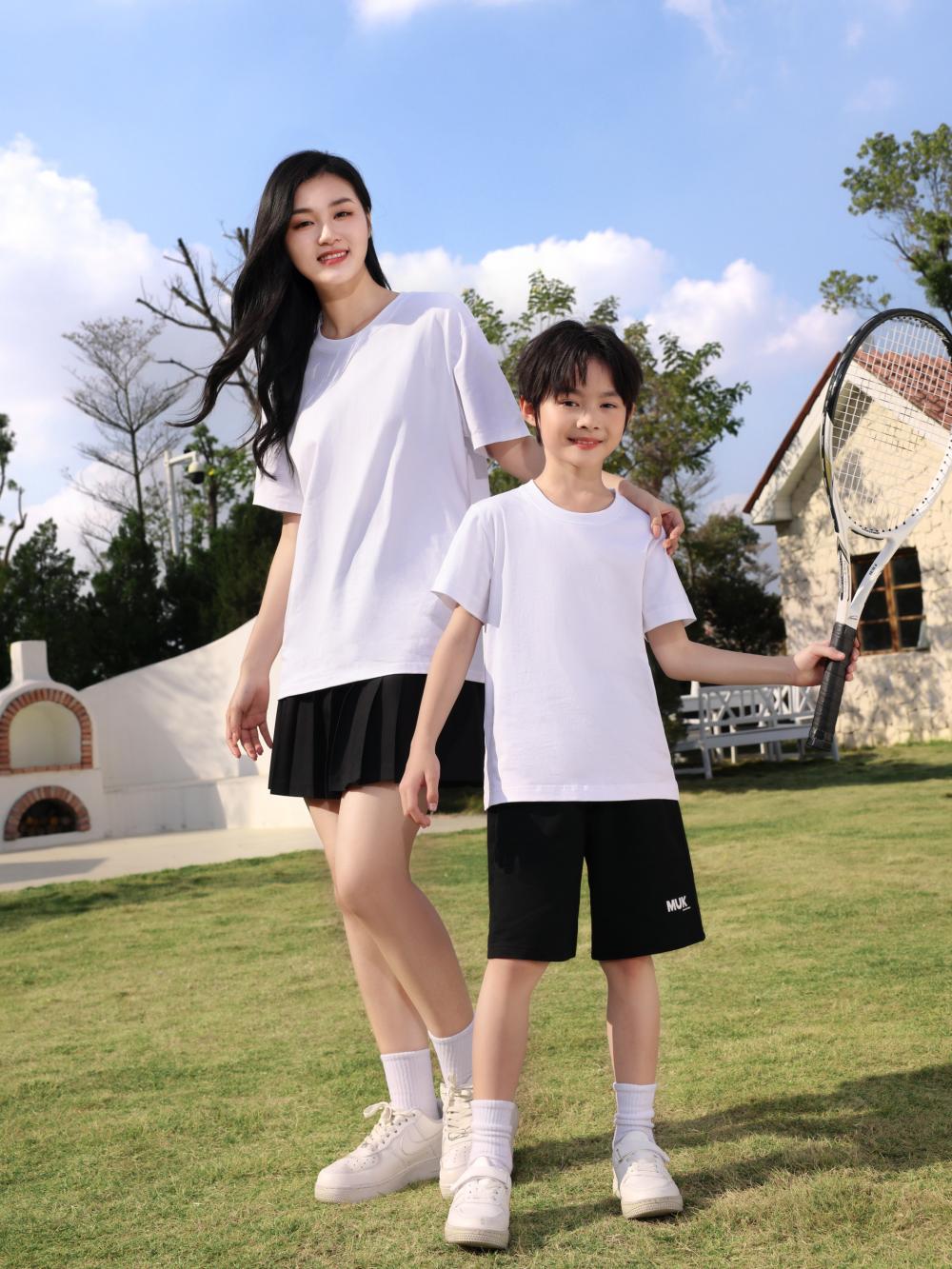 Children's clothing 240g/㎡ 100% Xinjiang long-staple cotton 7A antibacterial short-sleeved T-shirt Korean version children's clothing Children's T-shirt New short-sleeved fresh style fashionable children's clothing trend detail image 9