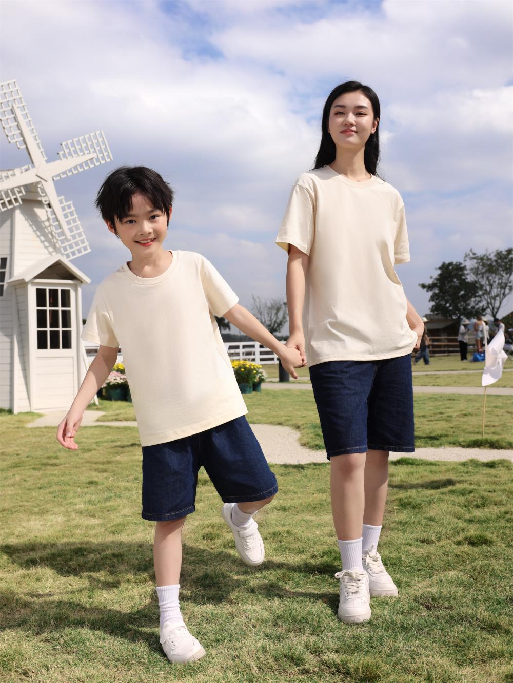 Children's clothing 240g/㎡ 100% Xinjiang long-staple cotton 7A antibacterial short-sleeved T-shirt Korean version children's clothing Children's T-shirt New short-sleeved fresh style fashionable children's clothing trend Item Picture