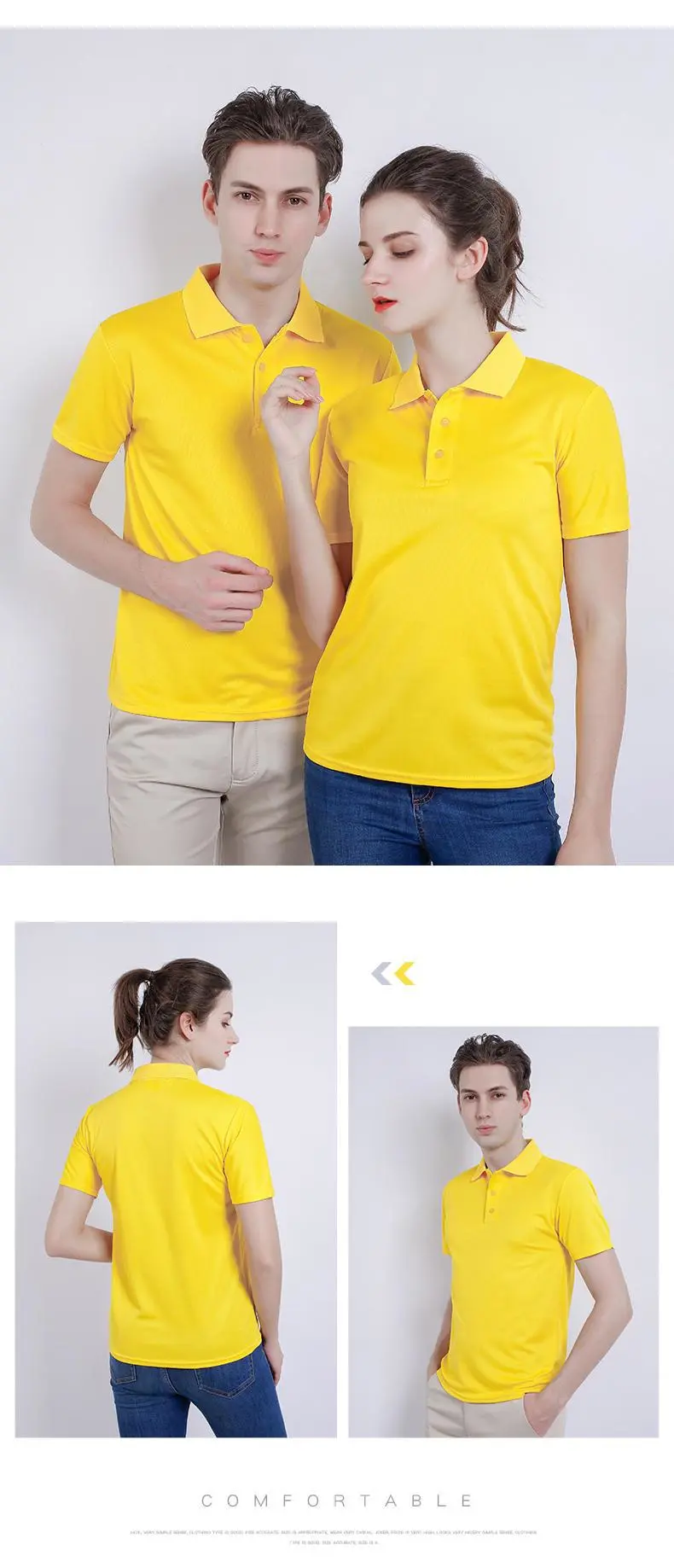Jacquard collar quick-drying lapel polo shirt for both men and women, new fashionable, casual, comfortable and breathable advertising shirt T-shirt detail image 17