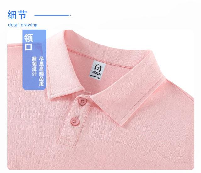 Children's clothing 200g/㎡ 100% pure cotton off-the-shoulder lapel polo for both men and women, short-sleeved polo Korean style children's clothing, new fashionable, comfortable and breathable children's clothing for summer detail image 4