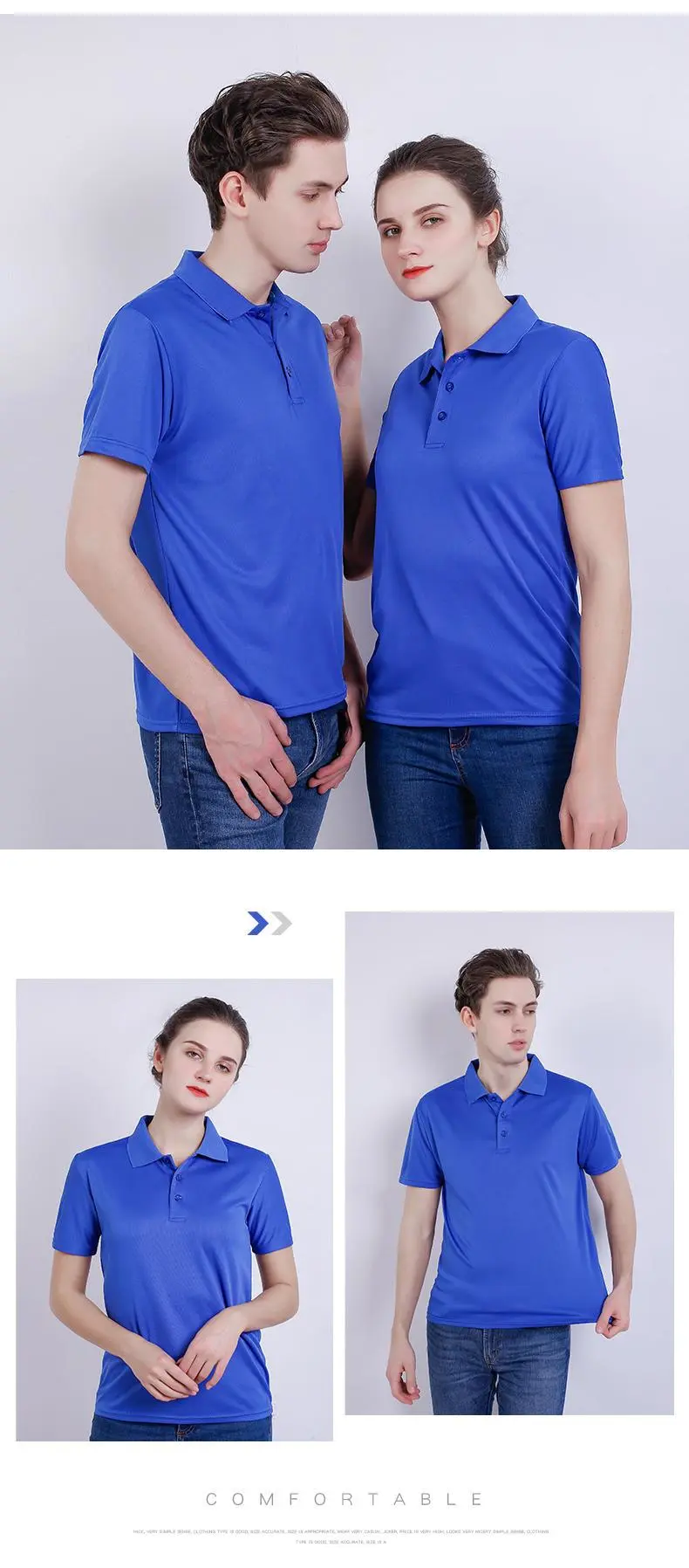 Jacquard collar quick-drying lapel polo shirt for both men and women, new fashionable, casual, comfortable and breathable advertising shirt T-shirt detail image 20