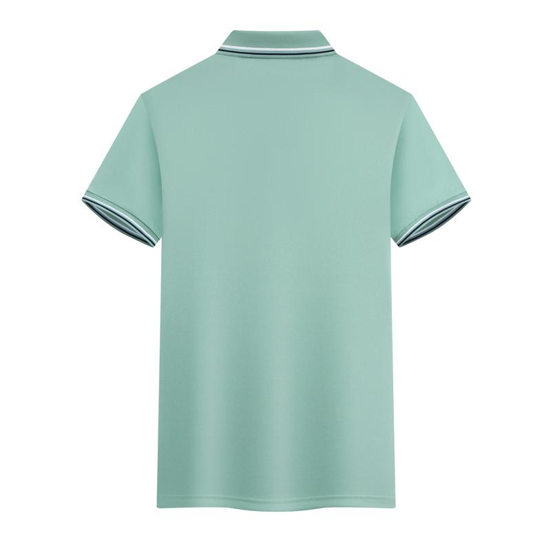 Ice Silk Cotton Side-Collar Polo For Both Men And Women, Side-Collar Polo With Short Sleeves, Quick-Drying Advertising Shirt, Cultural Shirt, Men's Casual, Light, Breathable And Comfortable Item Picture