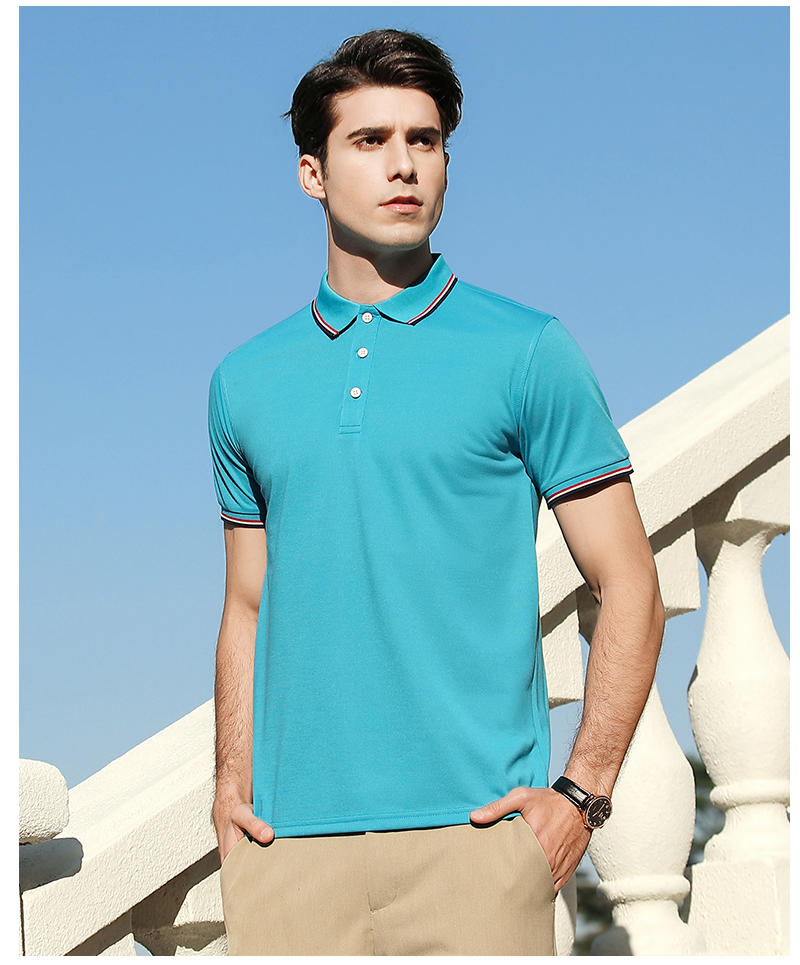 "Bull to the Sky 100% combed precision textured cotton-like lapel polo shirt for both men and women, short-sleeved lapel polo cultural shirt, men's casual, light, breathable and comfortable. Application Scenario