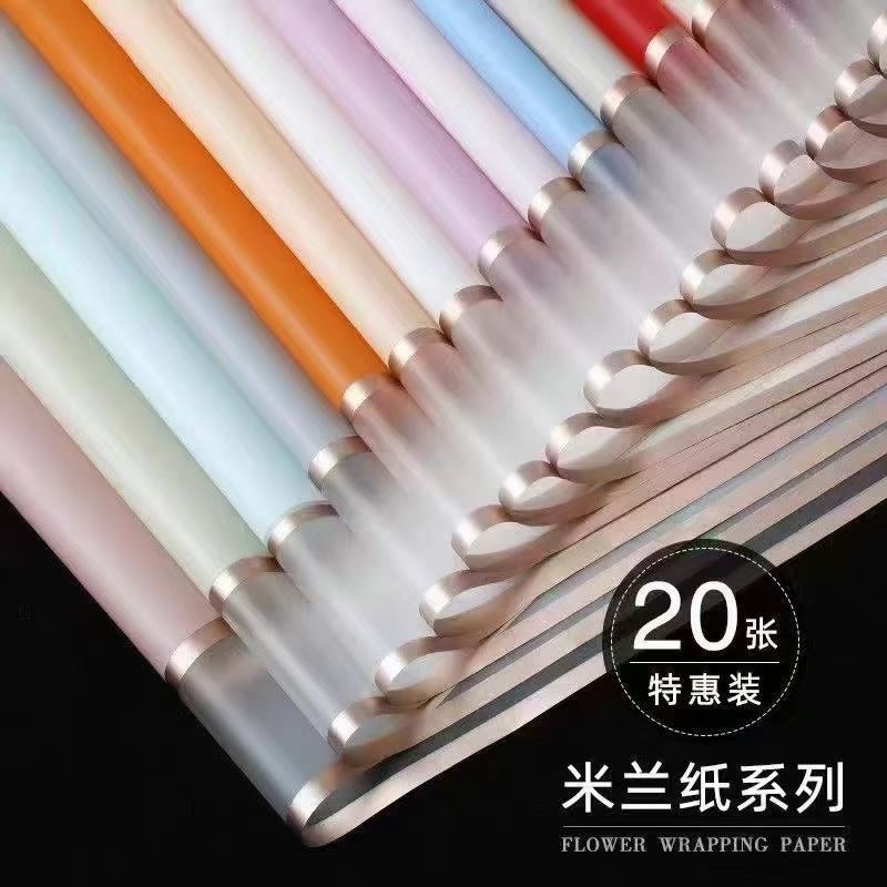 Pengfa Packaging Factory Store Korean-style waterproof Milan space paper, flower bouquet wrapping paper, Golden edge jelly film, matte paper, gift packaging, flower paper, flower packaging, gift packaging products, small flower bouquet wrapping paper detail image 2