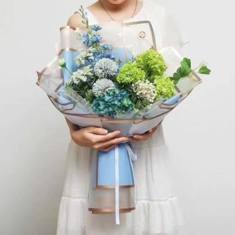 Pengfa Packaging Factory Store Korean-style waterproof Milan space paper, flower bouquet wrapping paper, Golden edge jelly film, matte paper, gift packaging, flower paper, flower packaging, gift packaging products, small flower bouquet wrapping paper detail image 4