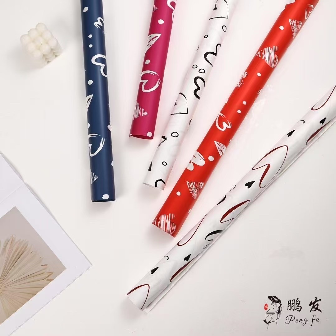 Pengfa Packaging Factory Store's Xinxinxiangyin new popular flower bouquet wrapping paper, Xinxinxiangyin wrapping paper, flower bouquet paper gifts, heart-shaped flower packaging materials, special flower wrapping paper for flower shops, thickened waterproof Ouya paper details Picture