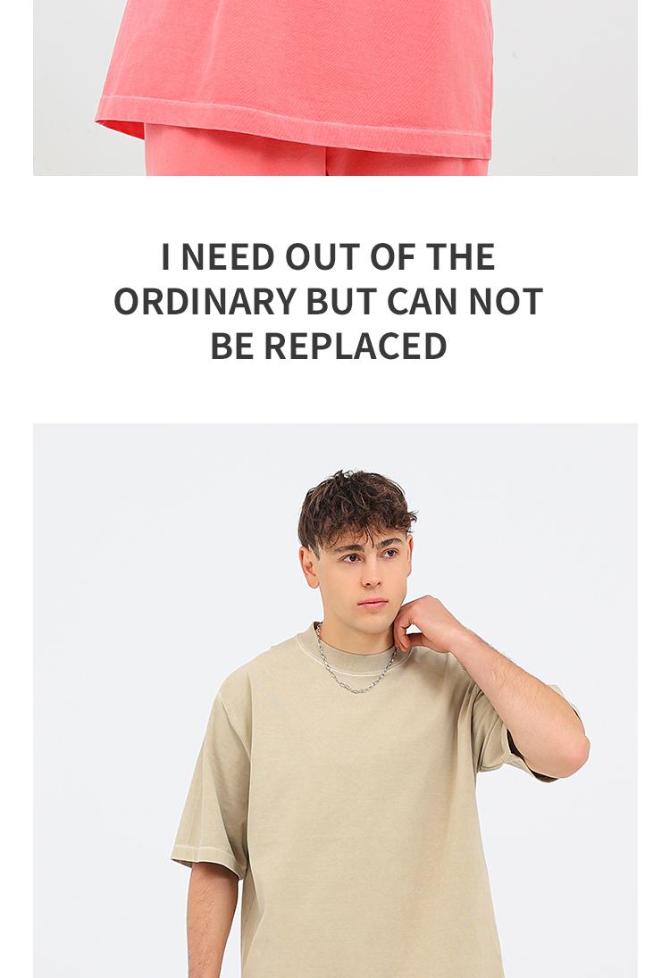 Washed cotton short-sleeved 260g/㎡ American street fashion brand men's and women's same style pure cotton short-sleeved T-shirt advertising shirt Men's casual cultural shirt fashionable, comfortable and breathable new top detail image 10