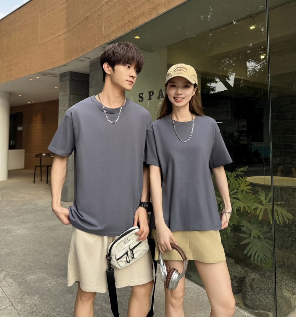 Cross-border 32-piece 200g/㎡ 5A antibacterial combed pure cotton European size off-the-shoulder loose style short-sleeved T-shirt, trendy clothing, fashionable casual T-shirt, simple and elegant short-sleeved trendy T-shirt for men detail image 16