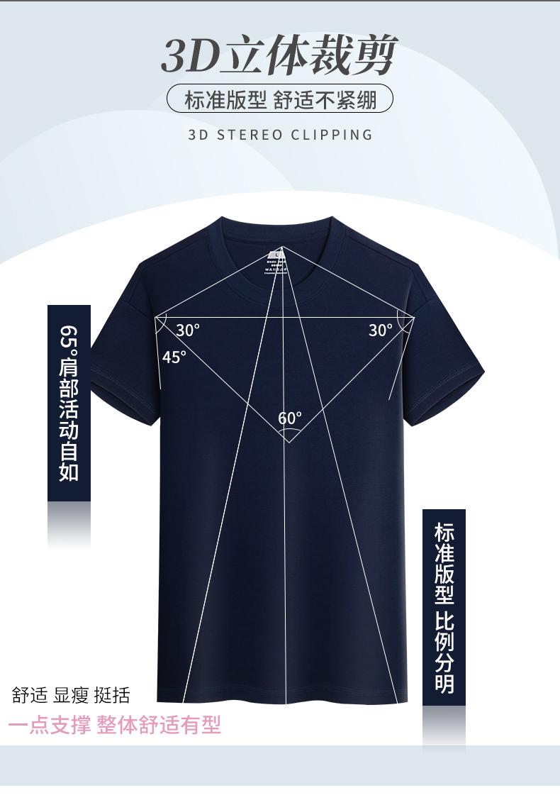 Cross-border three-proof white T-shirt, long-staple cotton round-neck T-shirt, 50 counts, combed tight weave, 230g/㎡ three-proof fabric, short-sleeved T-shirt, trendy new style, fashionable and casual T-shirt, short-sleeved trendy summer new product detail image 2