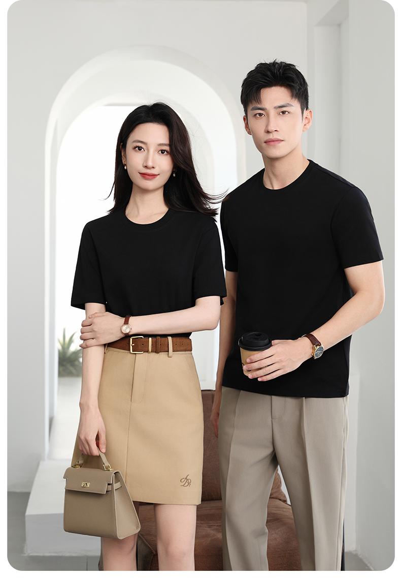 Cross-border three-proof white T-shirt, long-staple cotton round-neck T-shirt, 50 counts, combed tight weave, 230g/㎡ three-proof fabric, short-sleeved T-shirt, trendy new style, fashionable and casual T-shirt, short-sleeved trendy summer new product detail image 13