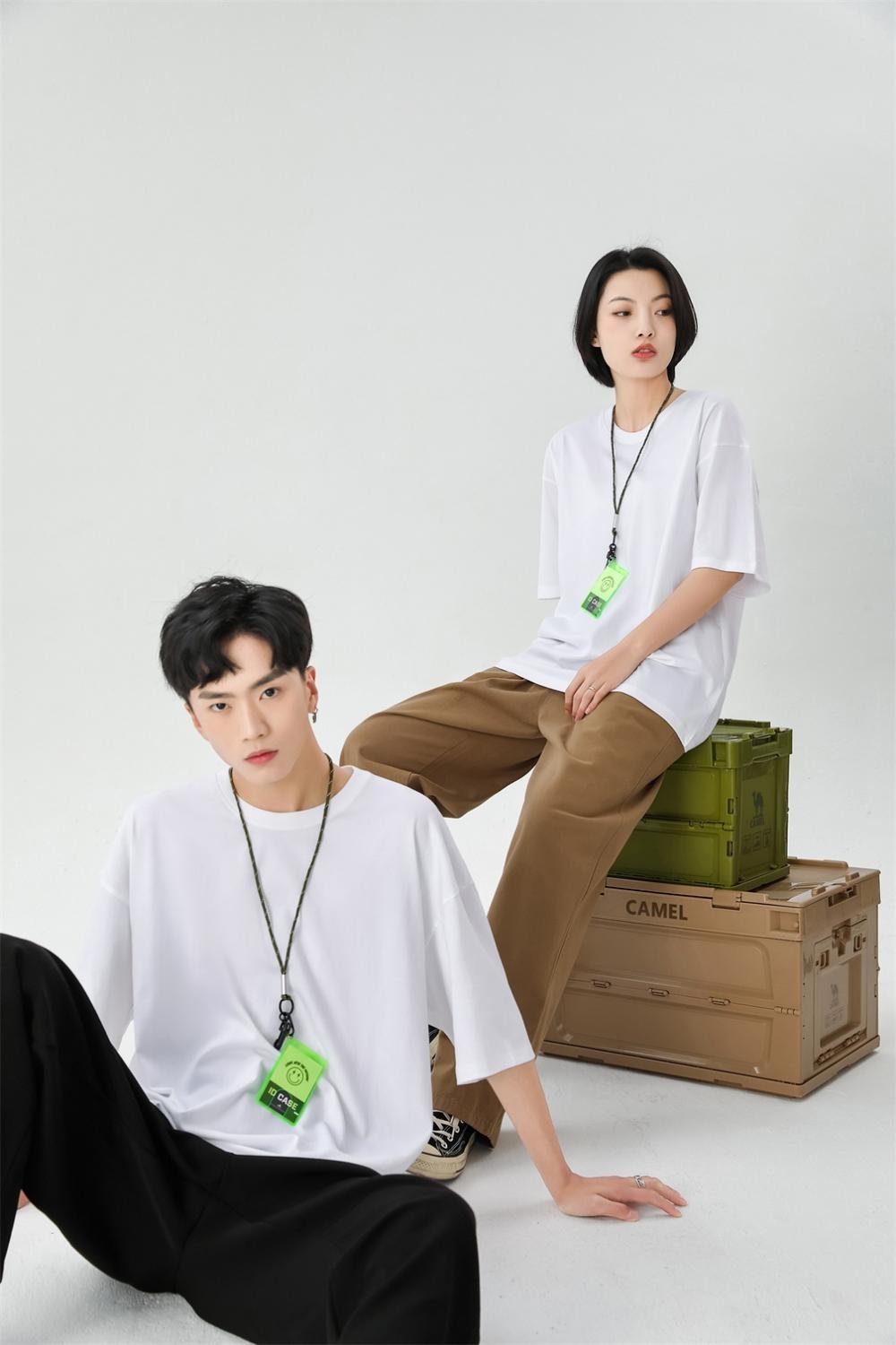 Cross-border Xinjiang combed cotton 260g/㎡ new short-sleeved T-shirt for both men and women, fashionable and casual, simple and comfortable short-sleeved trendy T-shirt for both men and women Application Scenario