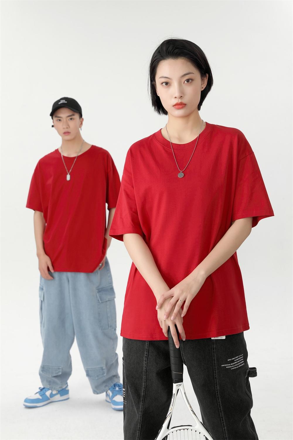 240g/㎡ fabric 100% combed pure cotton short-sleeved T-shirt, a trendy men's and women's same simple and fashionable clothing, comfortable and breathable. Summer short-sleeved T-shirt, a trendy style detail image 13