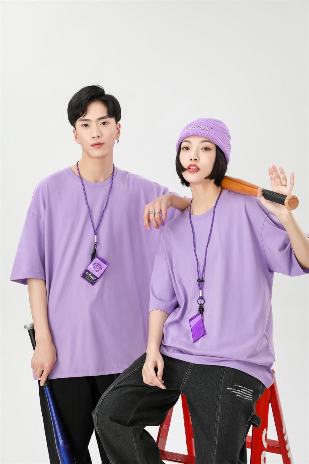 Cross-border Xinjiang combed cotton 260g/㎡ new short-sleeved T-shirt for both men and women, fashionable and casual, simple and comfortable short-sleeved trendy T-shirt for both men and women details Picture