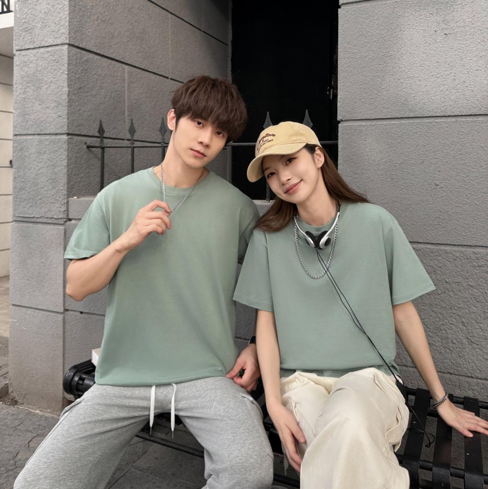 Cross-border 32-piece 200g/㎡ 5A antibacterial combed pure cotton European size off-the-shoulder loose style short-sleeved T-shirt, trendy clothing, fashionable casual T-shirt, simple and elegant short-sleeved trendy T-shirt for men detail image 12