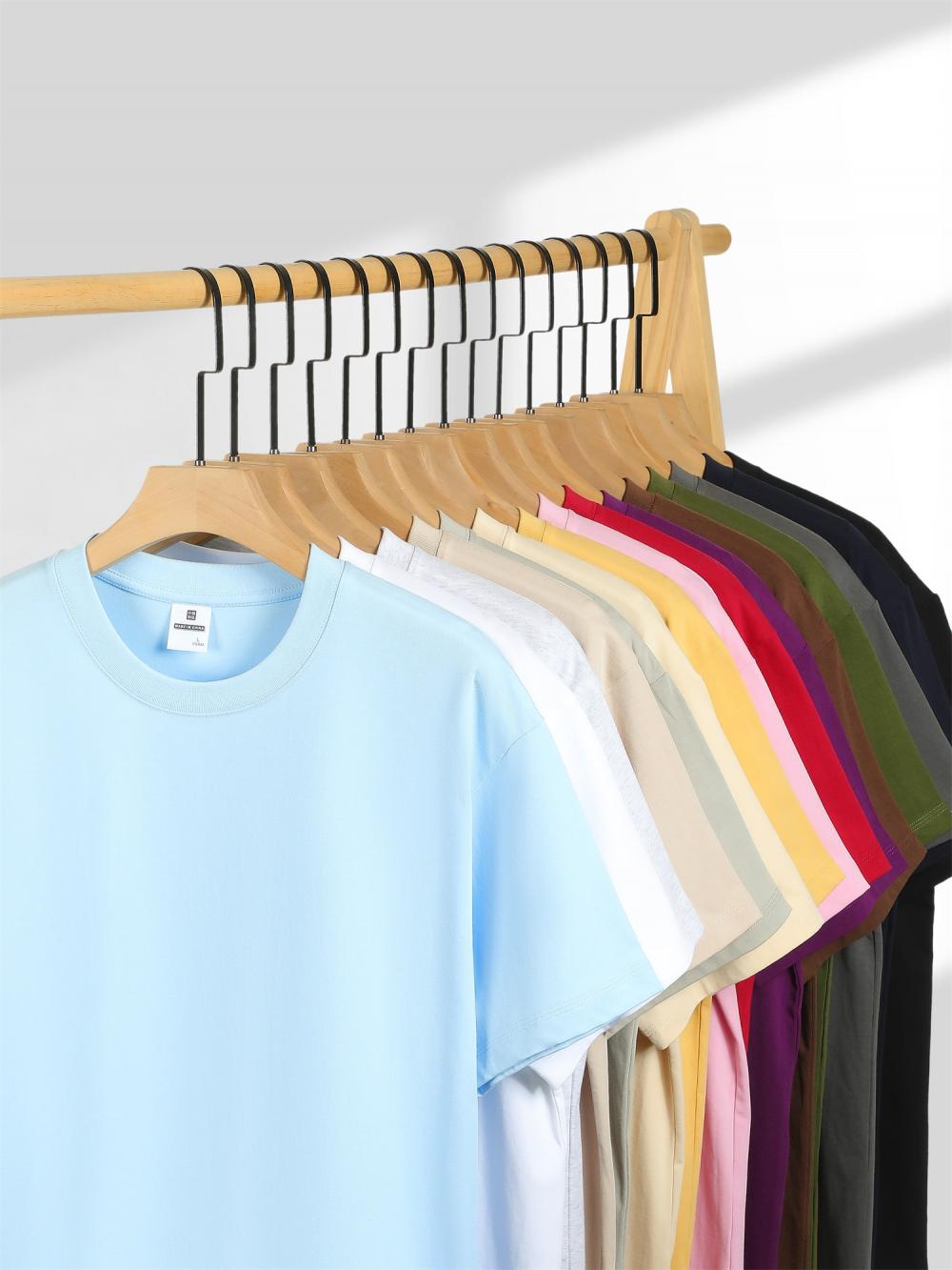 Cross-border large drop shoulder trendy brand round neck Guose series 32-count double yarn 260g/㎡ short-sleeved T-shirt for both men and women, men's short-sleeved trendy T-shirt, fashionable, casual, comfortable and breathable T-shirt detail image 2